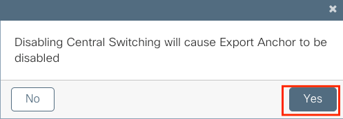 Disable Central Switching Warning Message