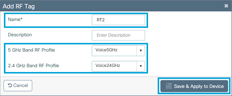 Adding the RF tags for the local switching AP