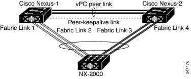 Fabric Extender connected to two NX-5000 switches with vPC
