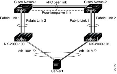 Host interfaces connected to Fabric Extenders into a vPC