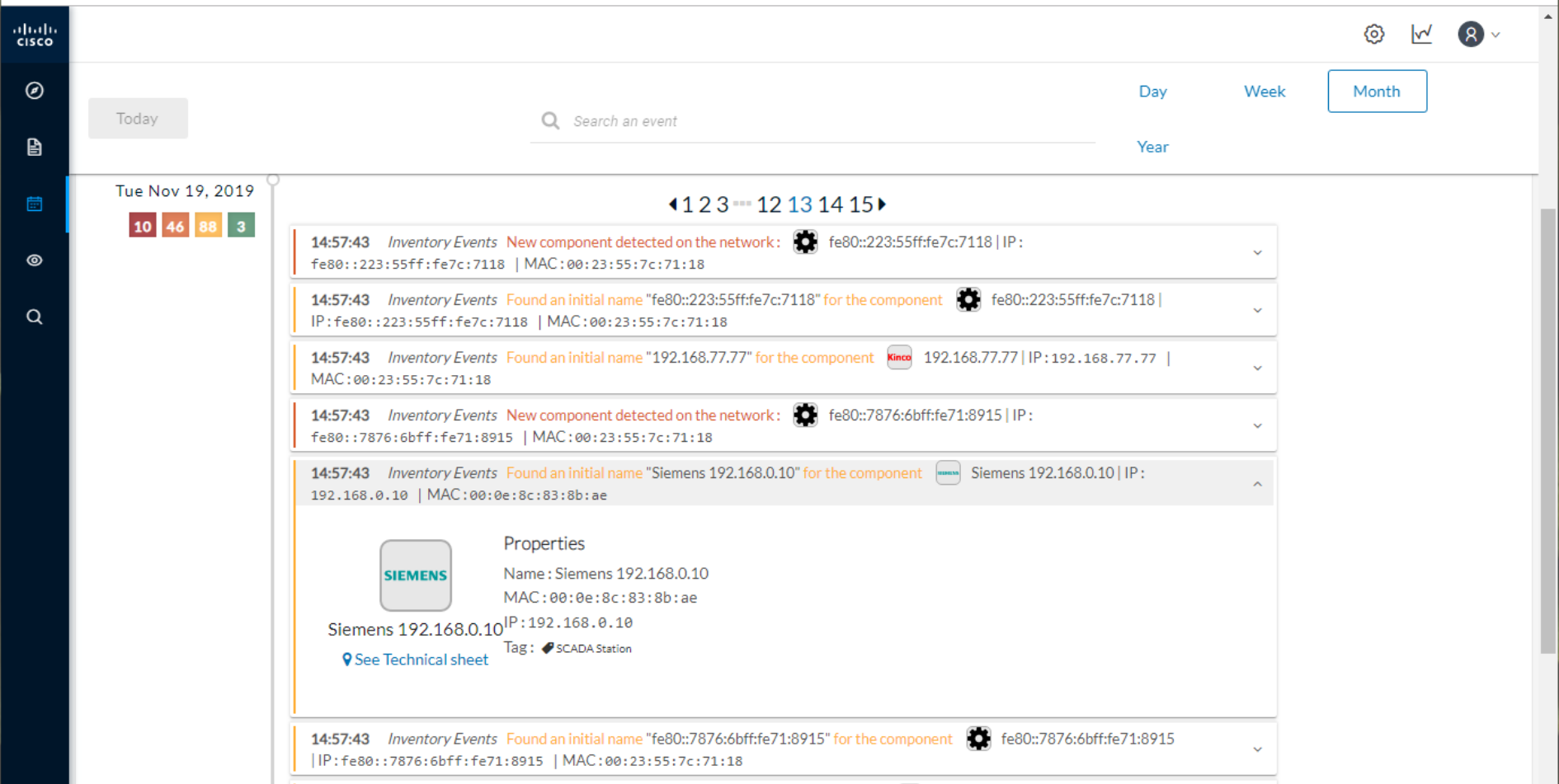 Cisco Cyber Vision GUI User Guide, Release 4.3.0 - Events [Cisco Cyber ...