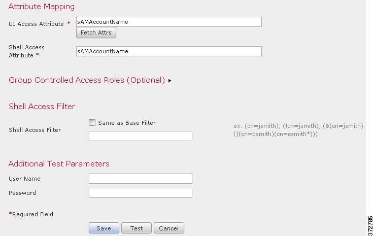 Screenshot of an LDAP authentication object configuration.