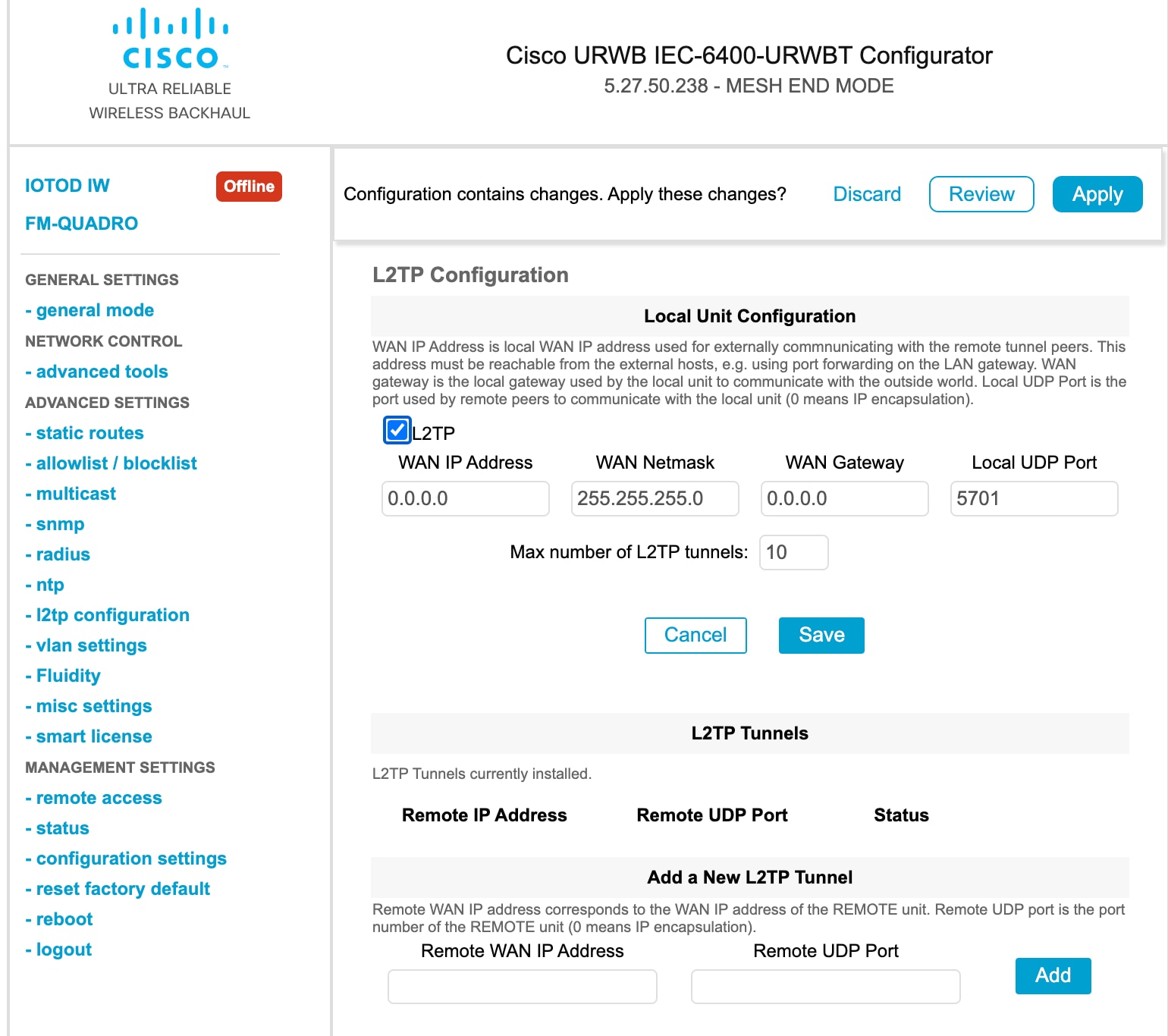 Configure L2TP using GUI | Configuring Advanced Settings | Cisco ...