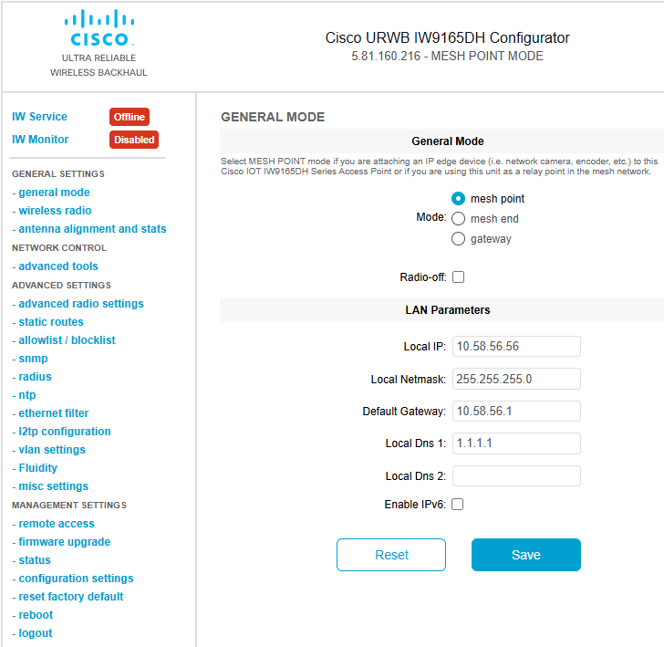 The URWB configurator interface displays a successful login message, indicating that the user can now configure their device through the Web UI.