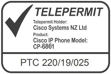 Cisco IP Phone 6861 電話許可