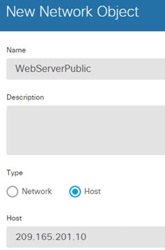 WebServerPublic network object.