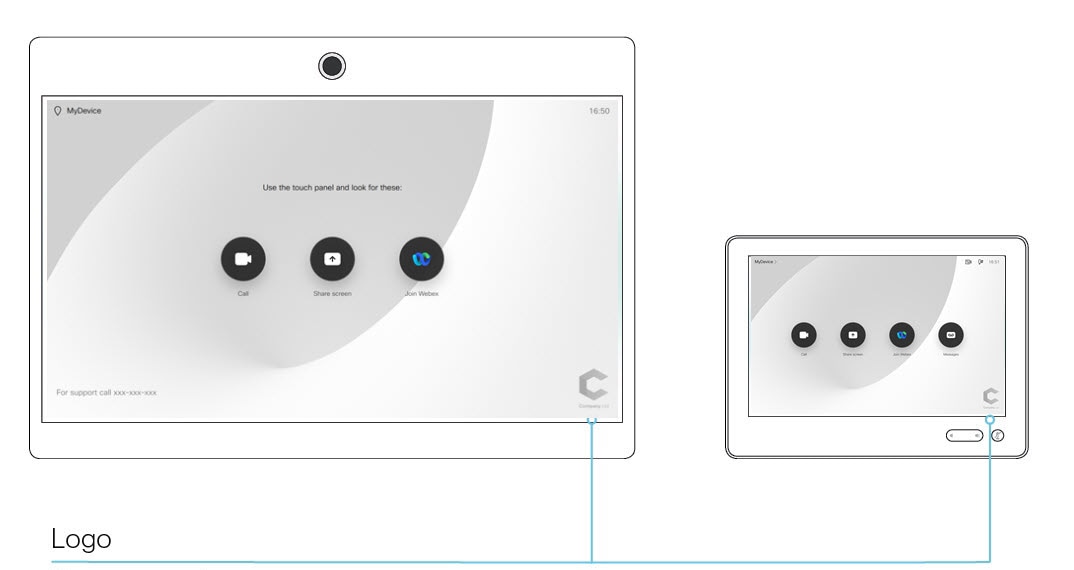 Add customized branding on Webex Board, Desk, and Room Series devices