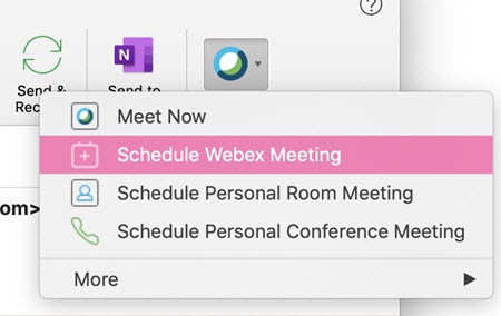 webex productivity tools mac outlook 2016