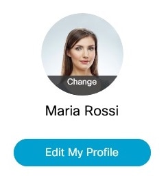 Profilbillede med valgmuligheden Vælg Skift.