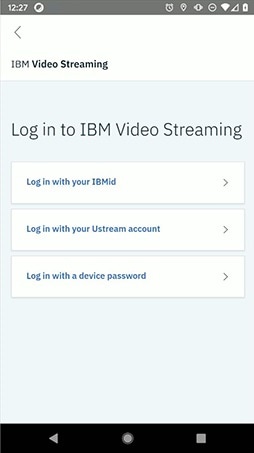 Log in to IBM Video Streaming