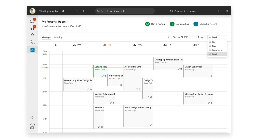 Webex アプリ 開催予定のミーティングを表示する Webex アプリ 開催予定のミーティングを表示する
