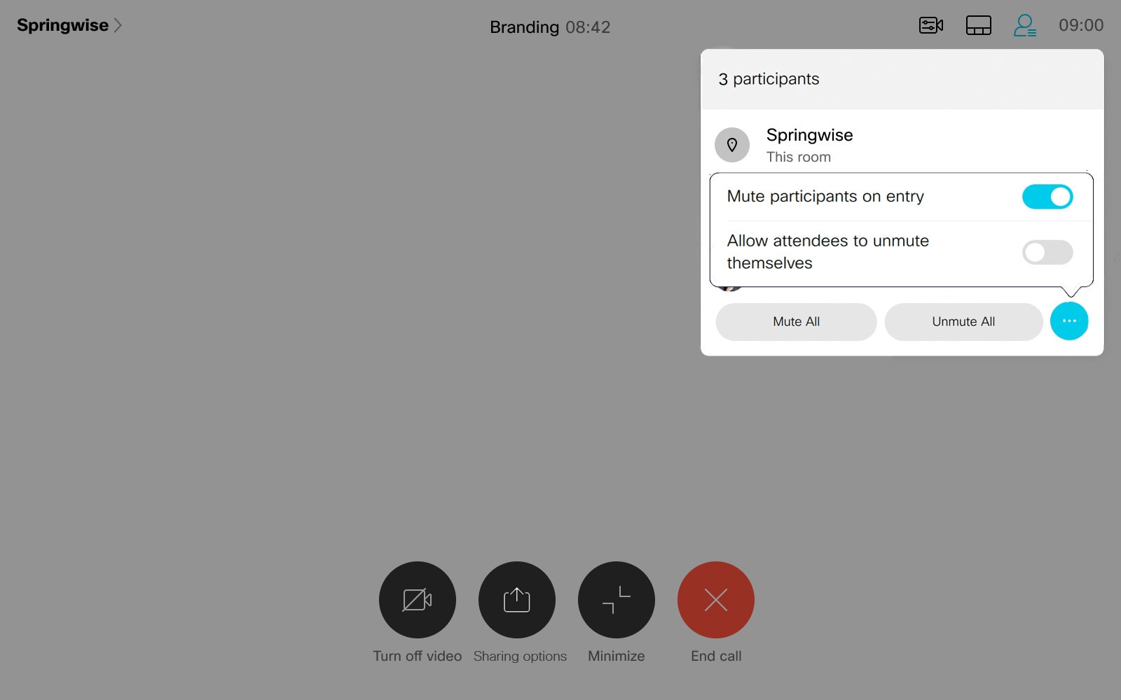 ex Mute All Participants During Meetings on ex Boards, Room