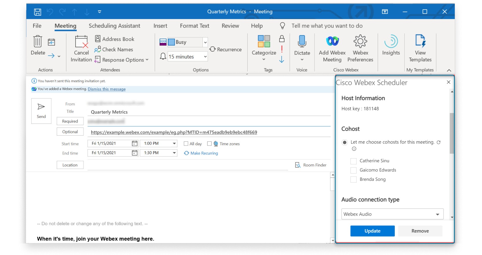 Webex Meetings Mac Schedule A Webex Meeting Using Outlook Desktop
