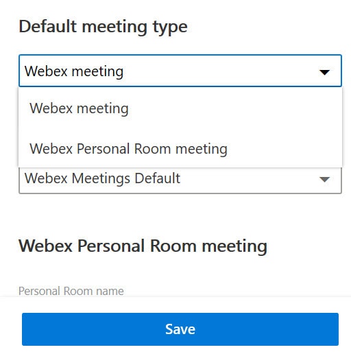 Default Meeting Type