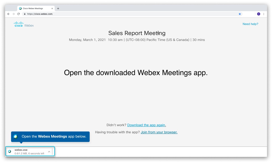 Install Webex Meetings Desktop App
