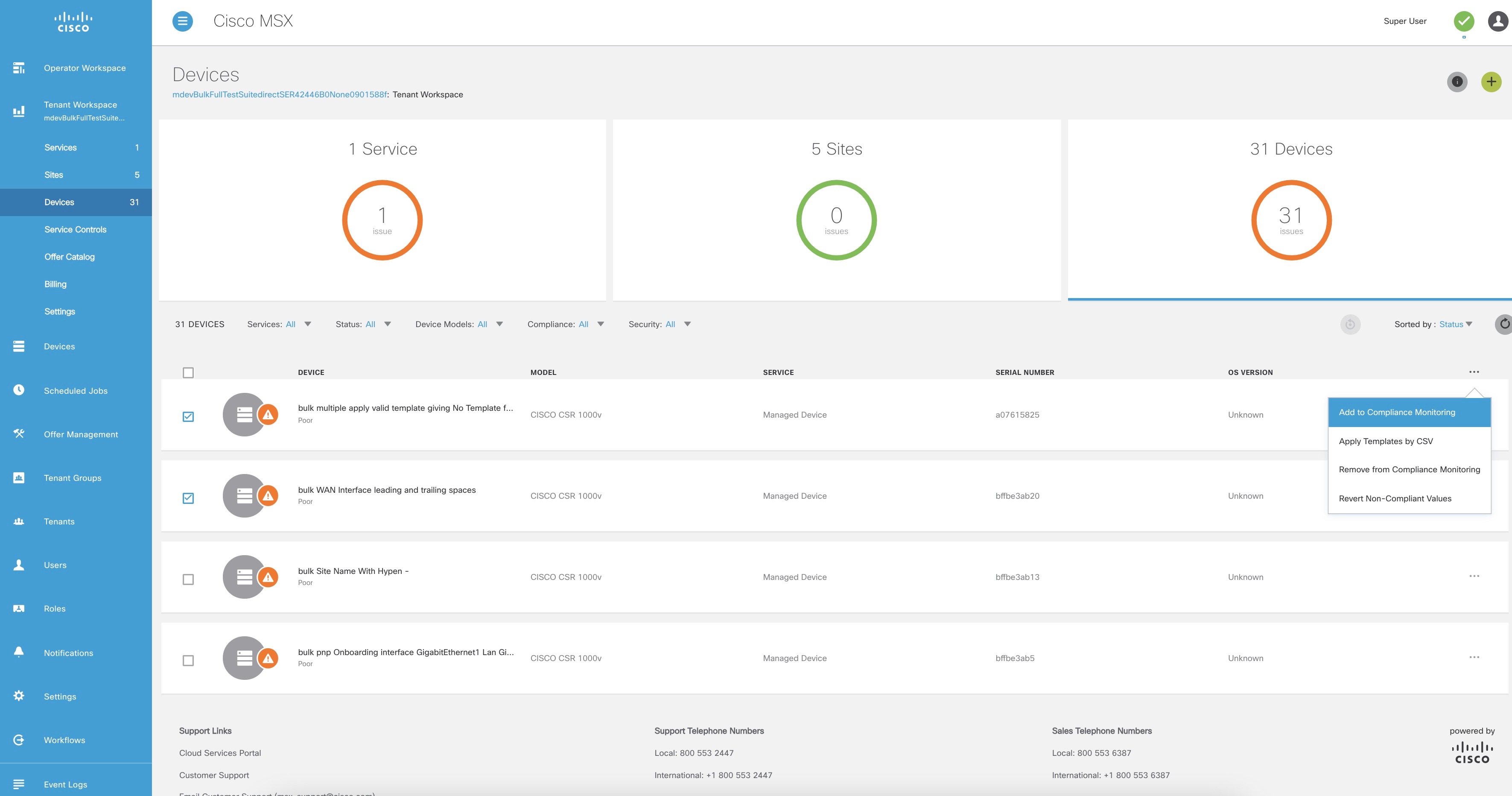 Cisco Managed Services Accelerator (MSX) 4.2 Managed Device Service