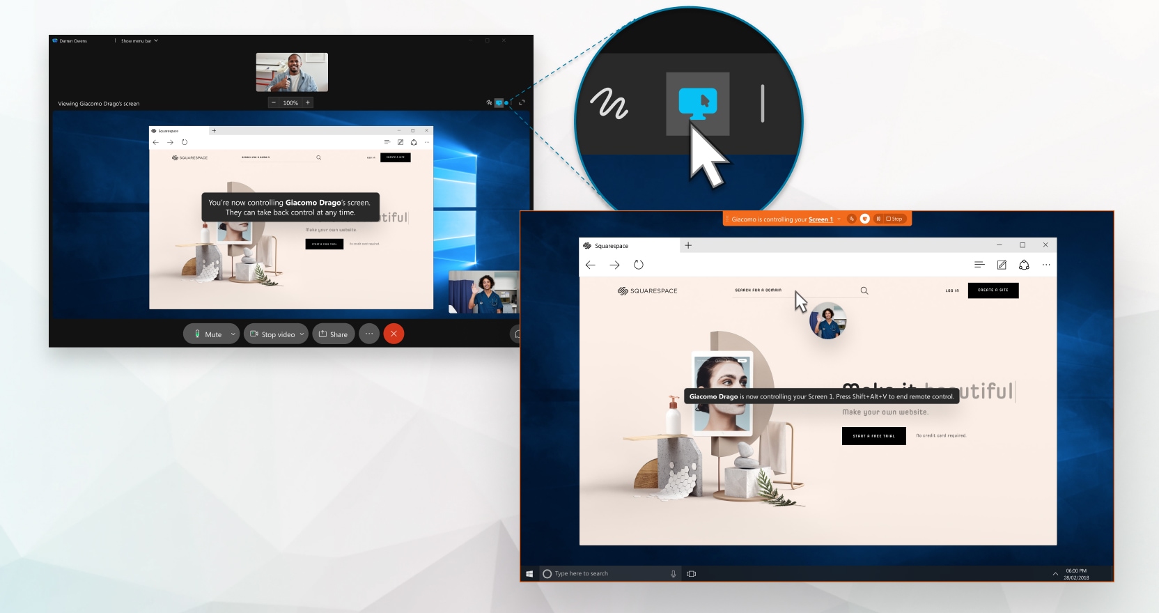 Team Collaboration Webex App Provide Or Request Remote Desktop Control
