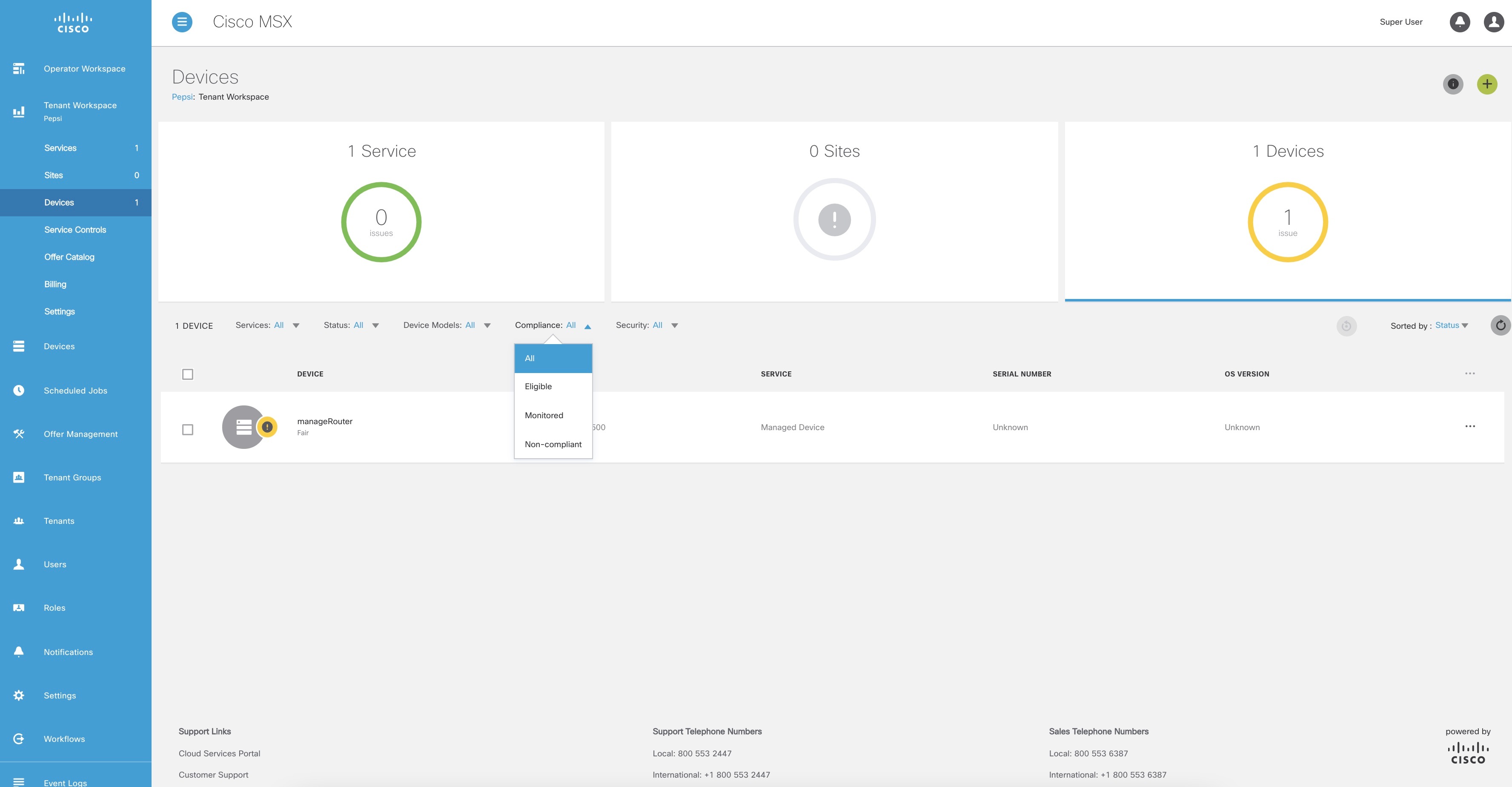 Cisco Managed Services Accelerator (MSX) 4.2 Managed Device Service