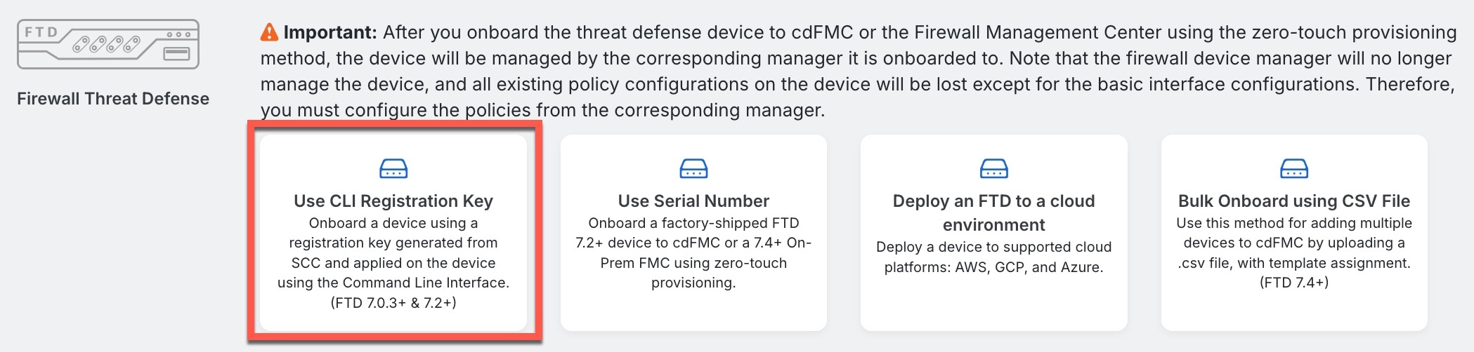 Use CLI Registration Key