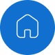 Ein Bild eines Hauses befindet sich in der blauen Smart Launcher-App.
