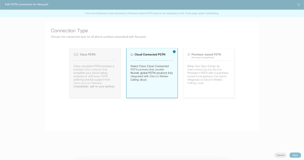 Select Cloud Connected PSTN