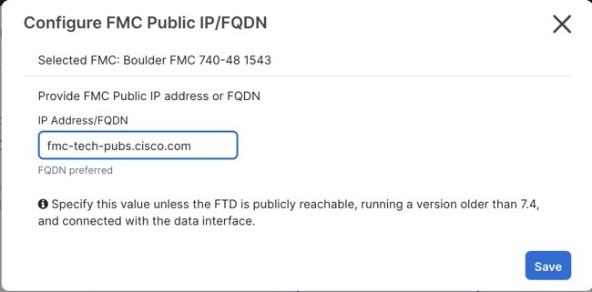 Configure FMC Public IP/FQDN