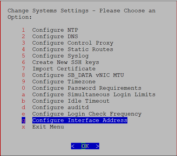 [システム設定の変更（Change System Settings）] メニュー