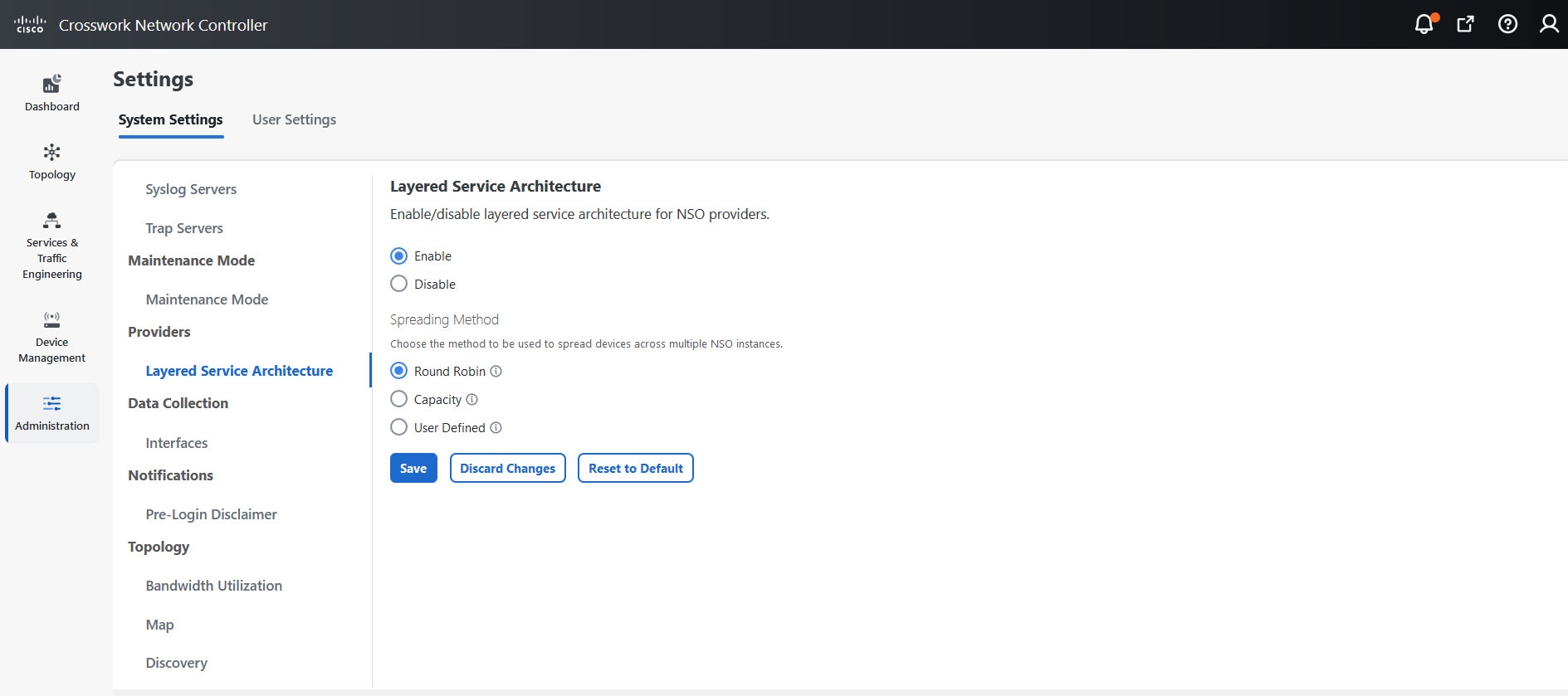 Layered service architecture page
