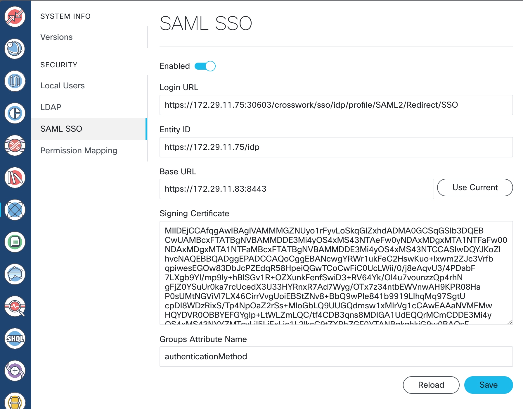 Crosswork Hierarchical Controller provider configuration sample