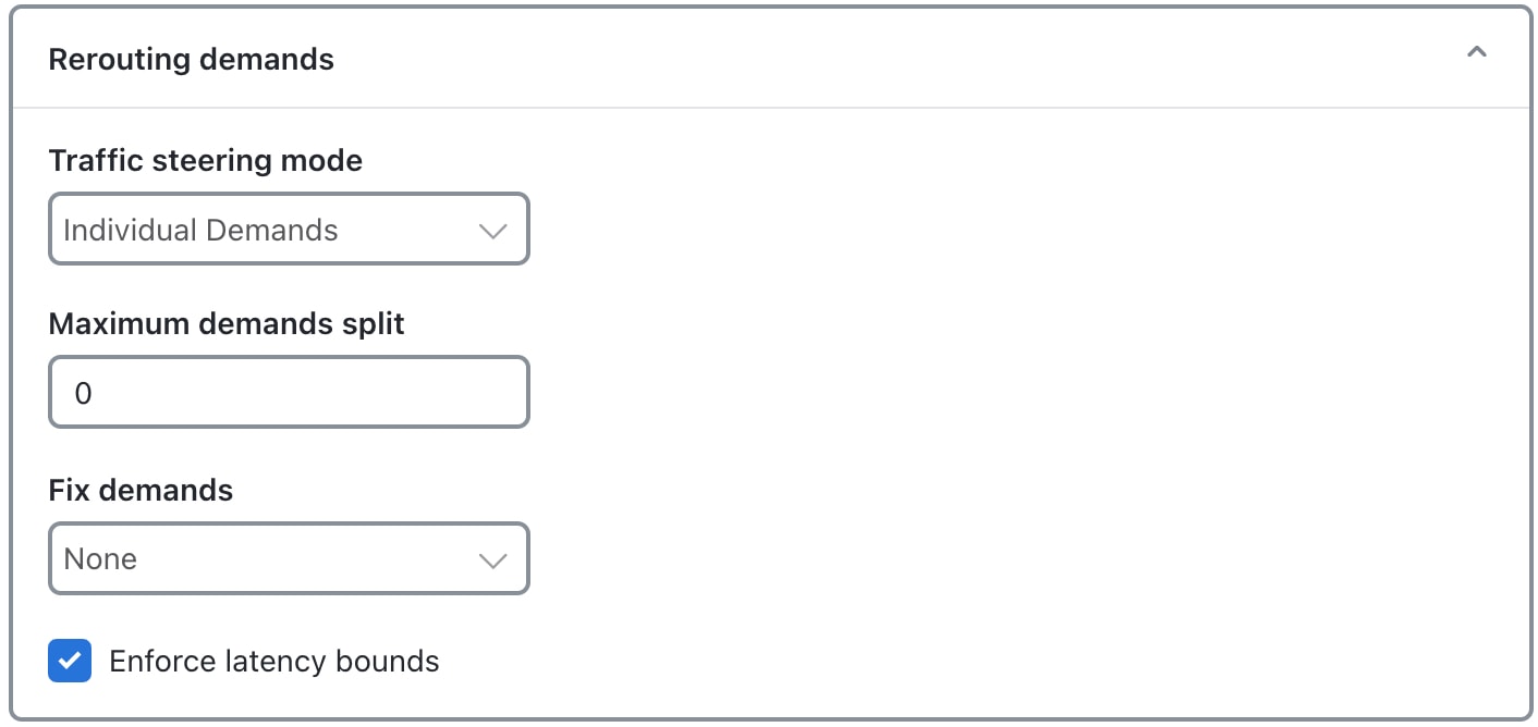 Rerouting demands options