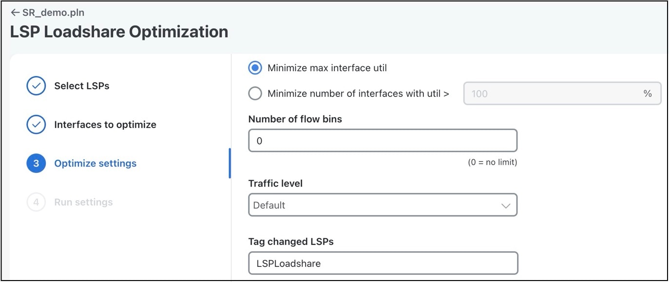 LSP loadshare optimization options