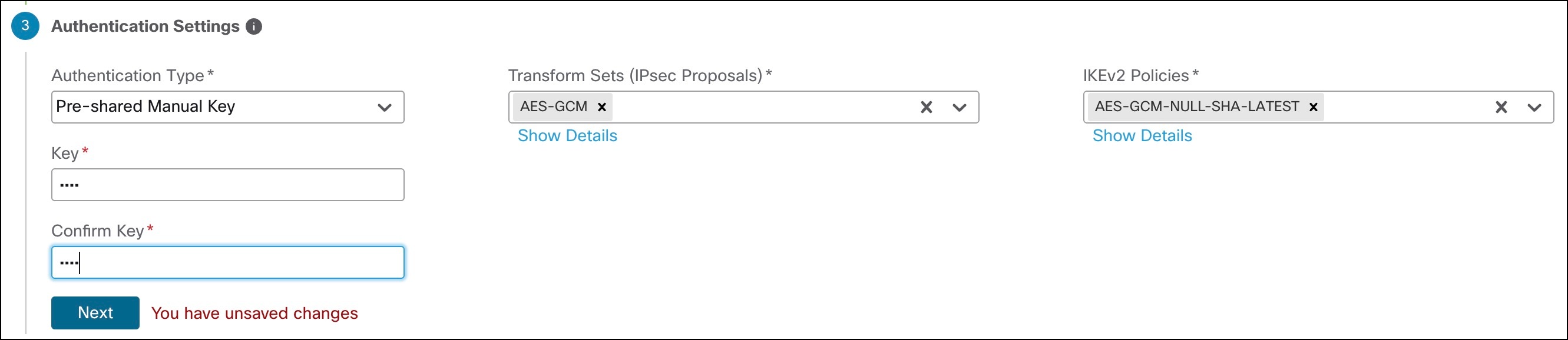 Authentication Settings in SD-WAN Wizard