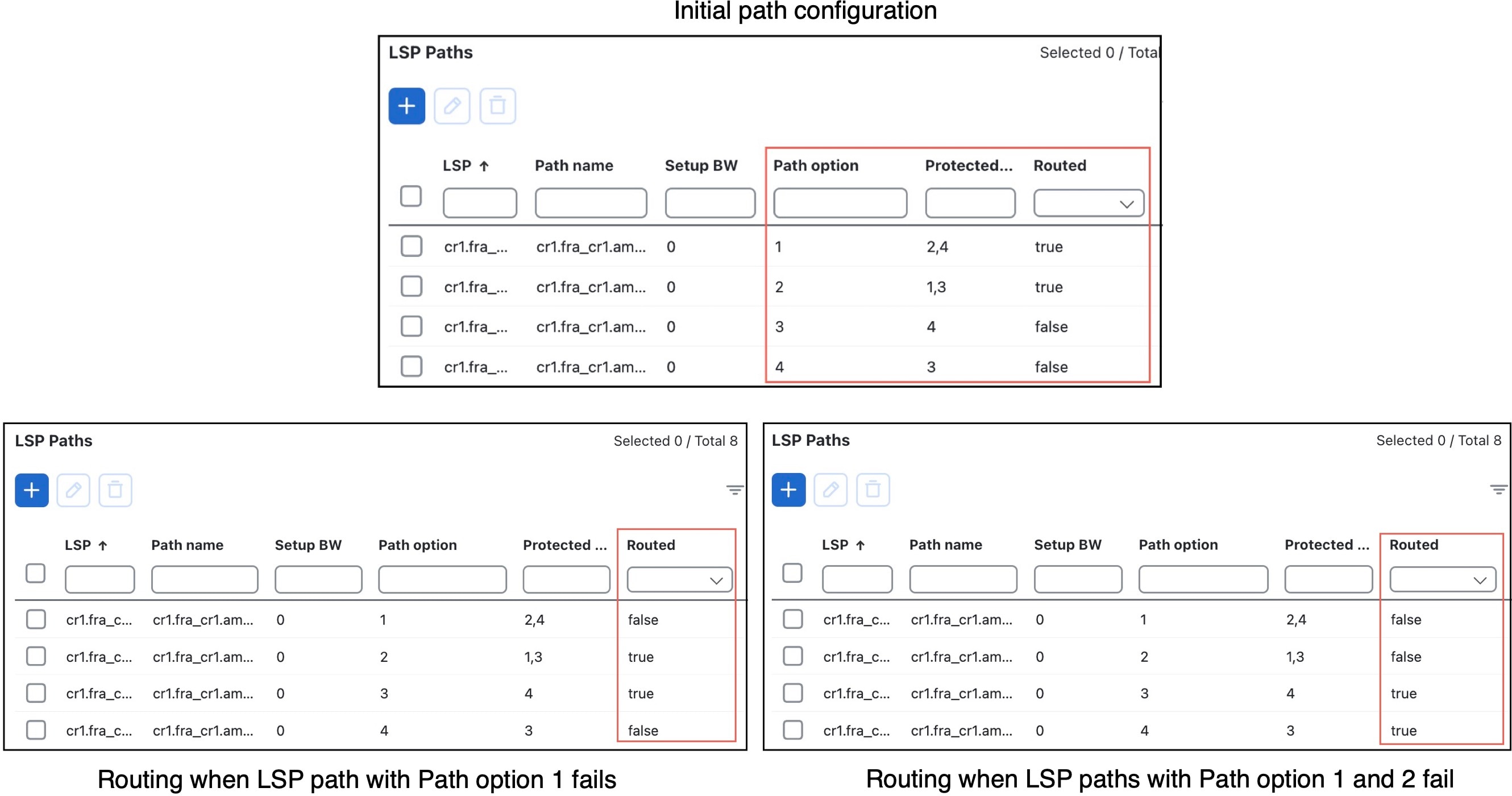 Restore path calculation example