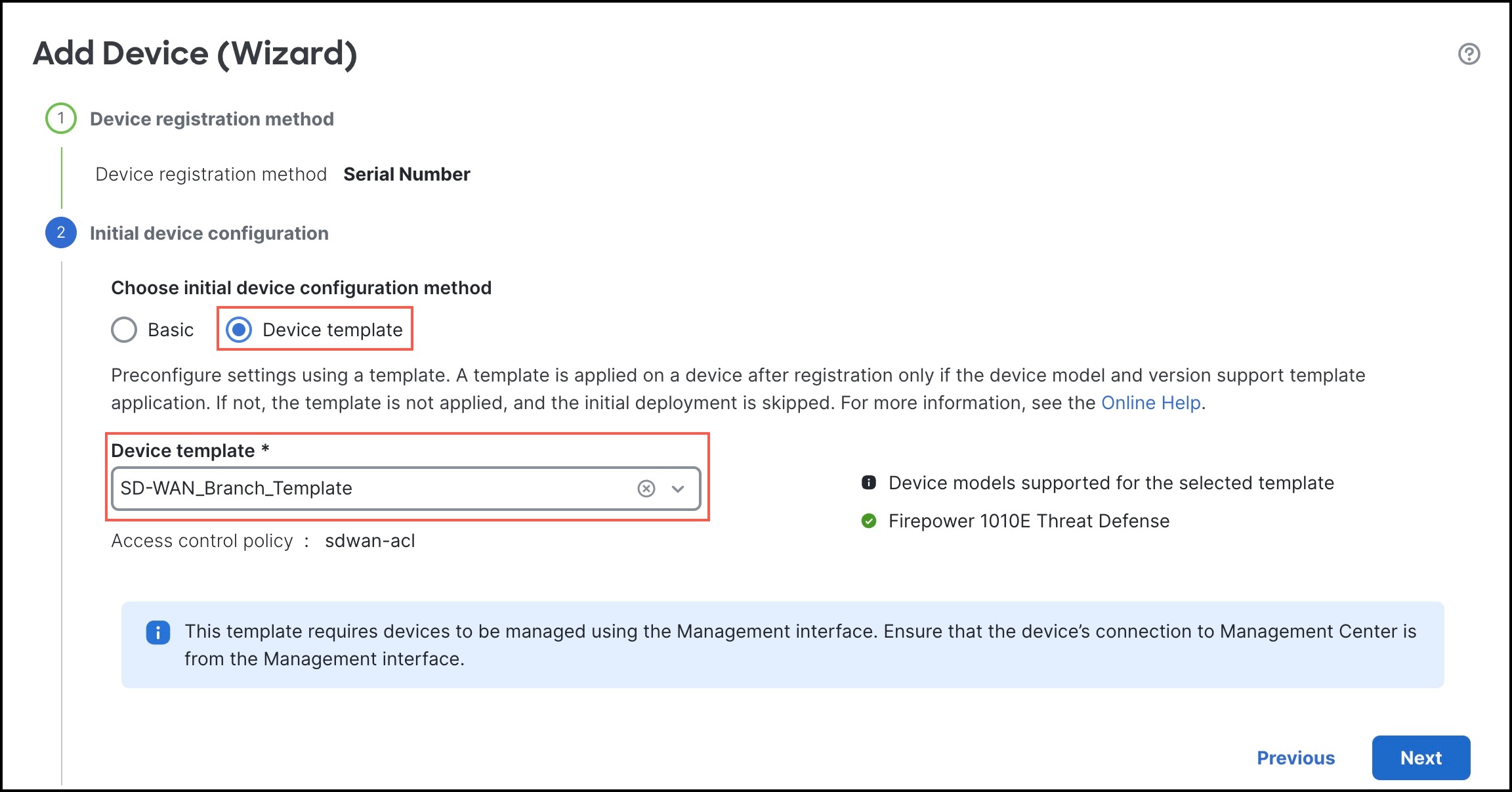 Intial device configuration