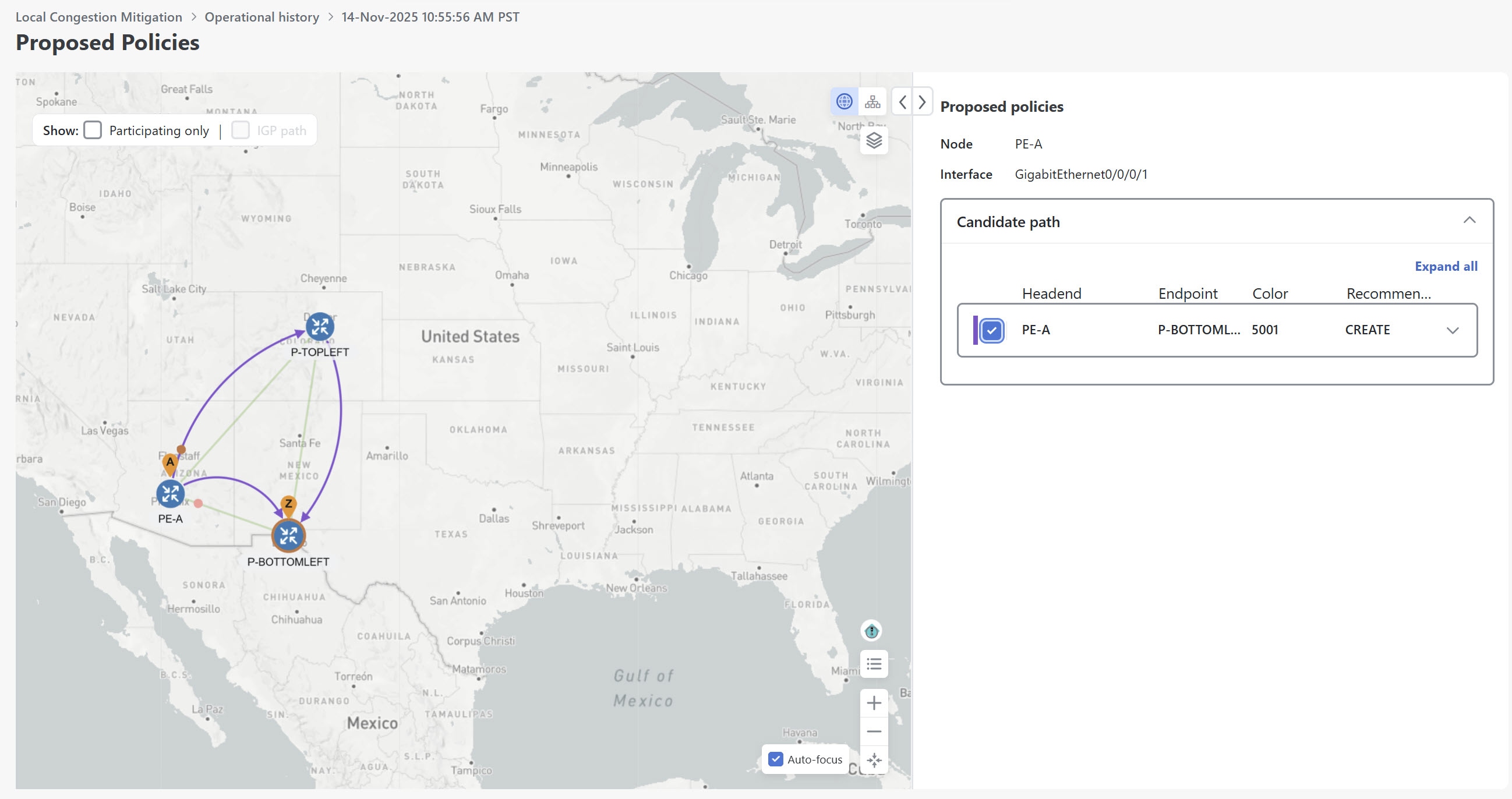 Operational history event snapshort - proposed policies