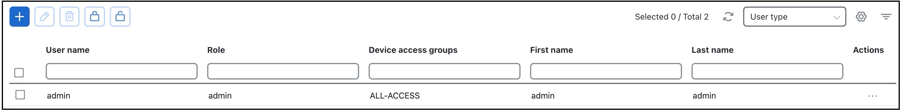 User settings