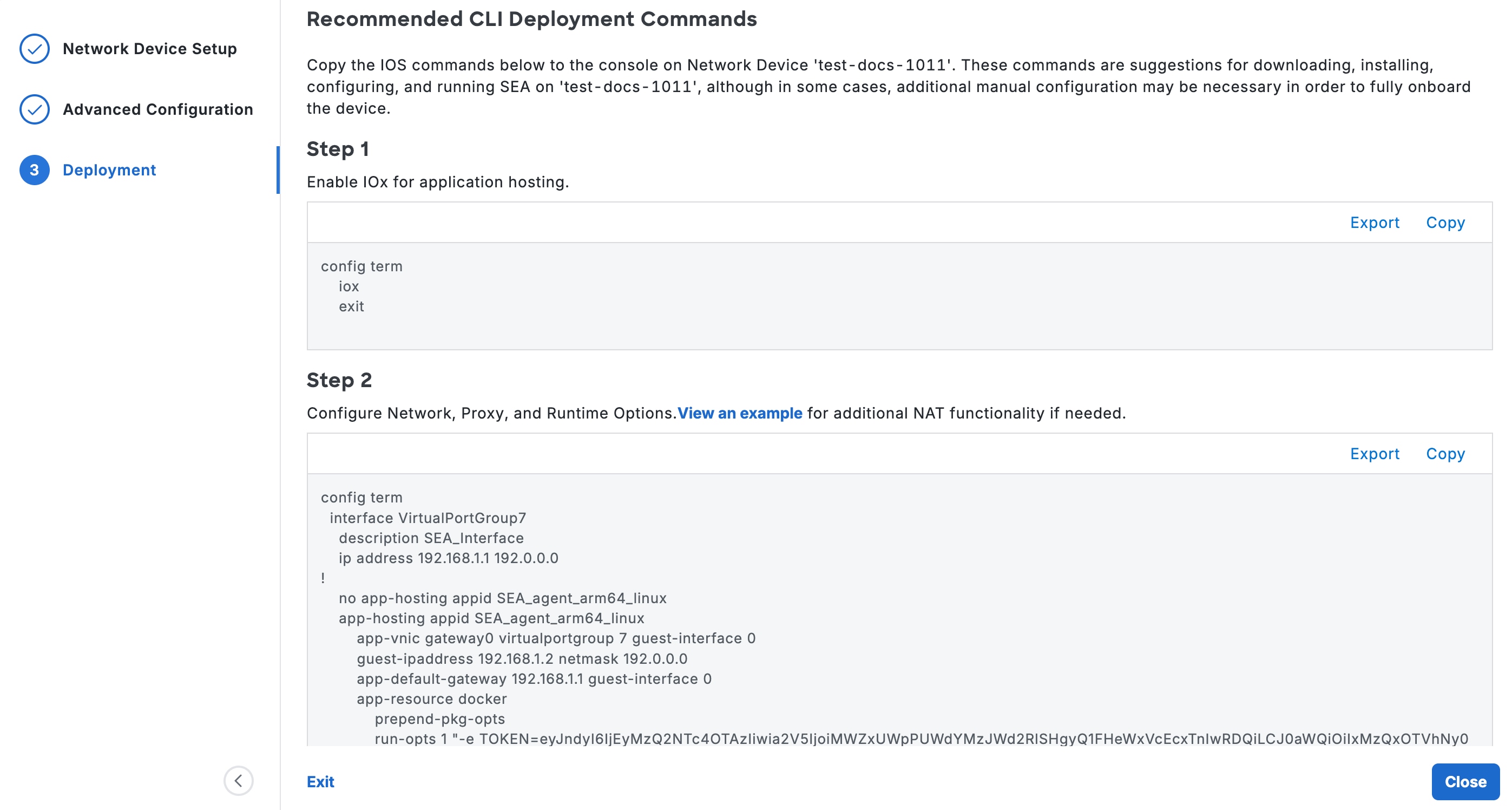 Network devices onboarding and SEA Agent deployment | Add Network ...
