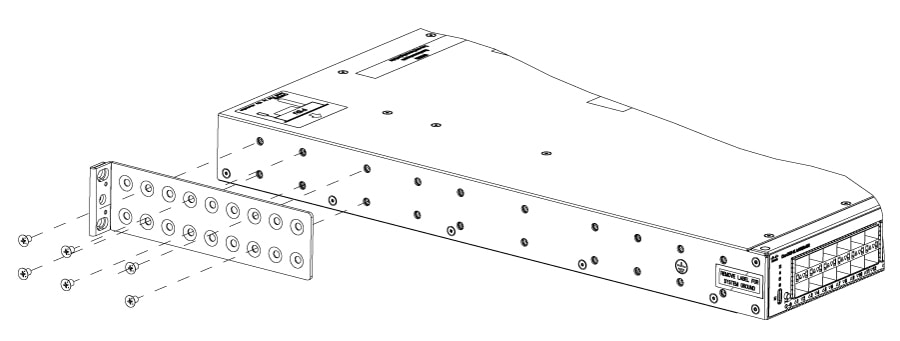 Two-post rack-mount kit for 1RU