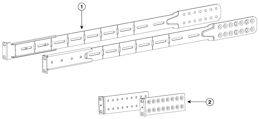 Four-post rack-mount for 1RU
