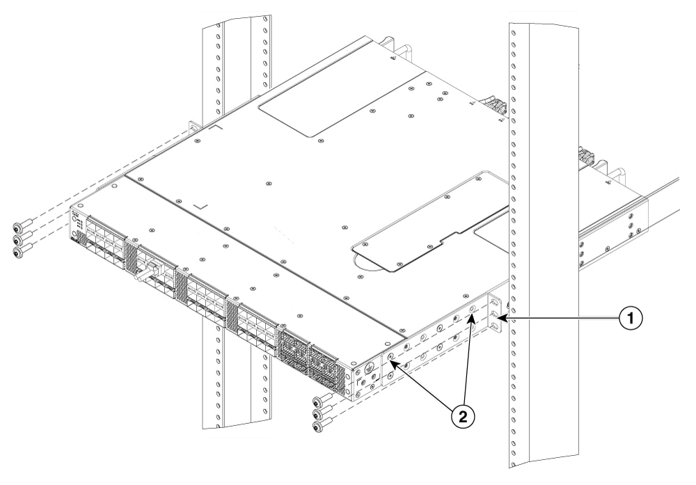 Installing the switch on a 2-post rack