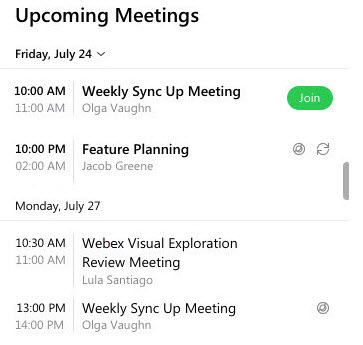 Desktop App Meeting List