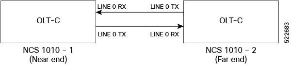 Sample two node topology of NCS 1010 nodes