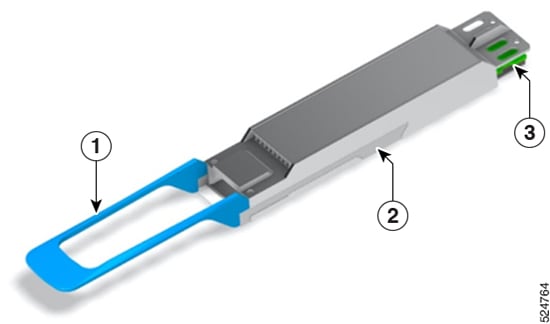 Illustrates a 800-Gigabit OSFP transceiver module.