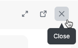 Cisco AI Assistant page displaying an option for Close