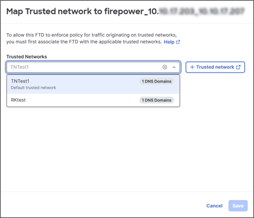 The Assign Trusted Network 2 interface.