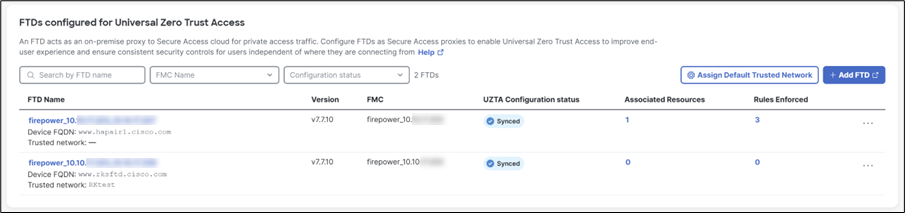 The View FTD 1 interface.