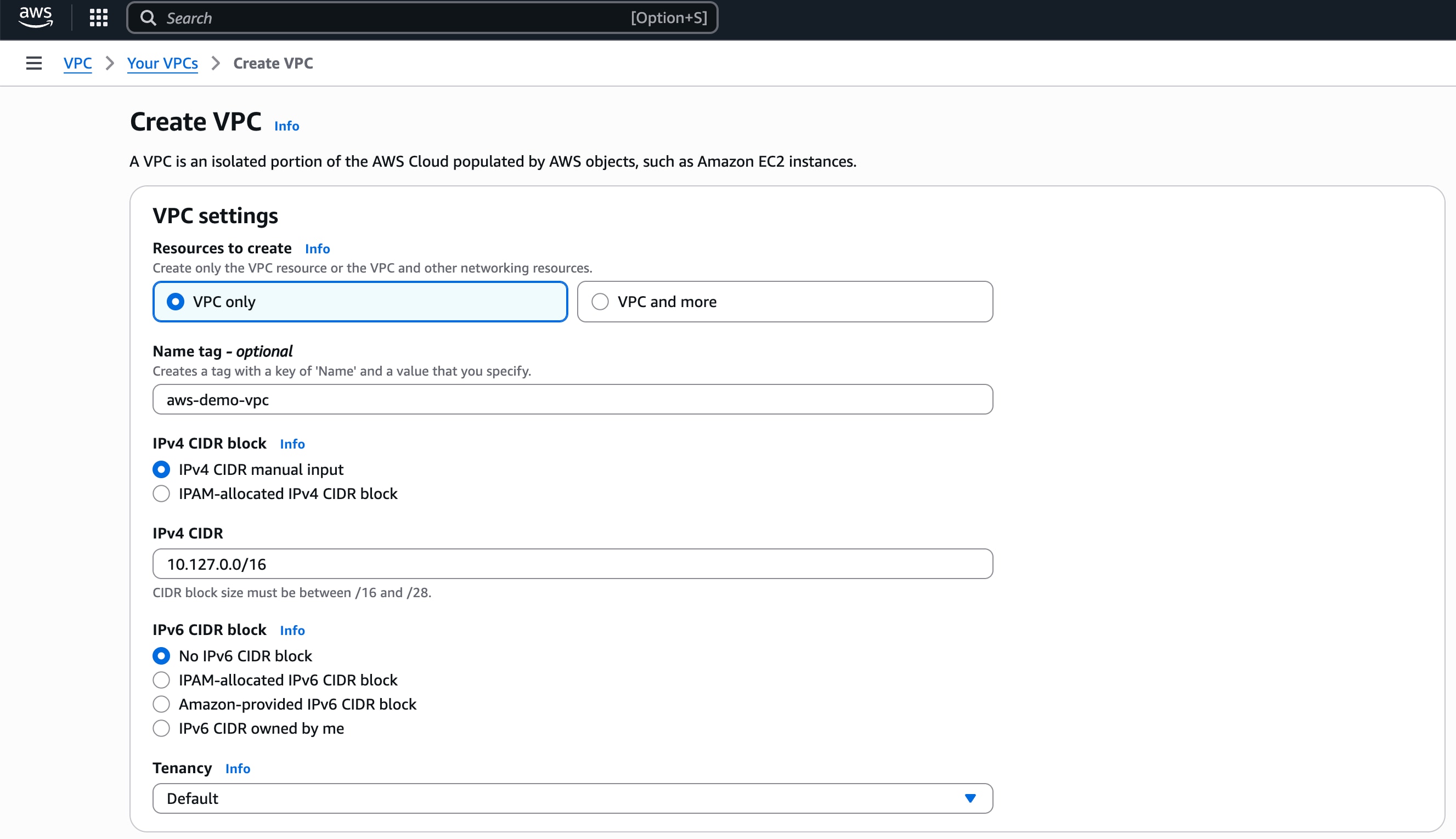 The S2s Aws UI 01 interface.