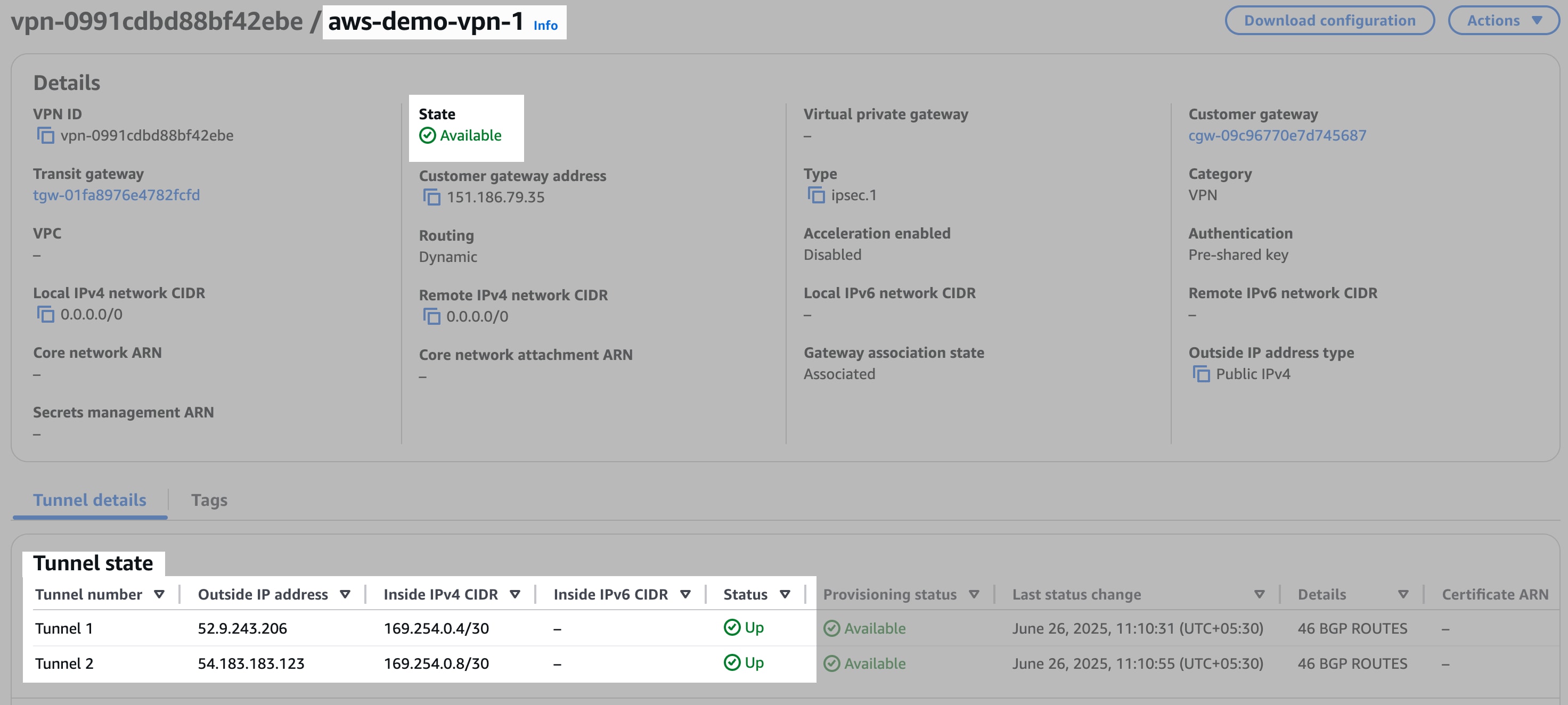 The S2s Aws UI 13 interface.