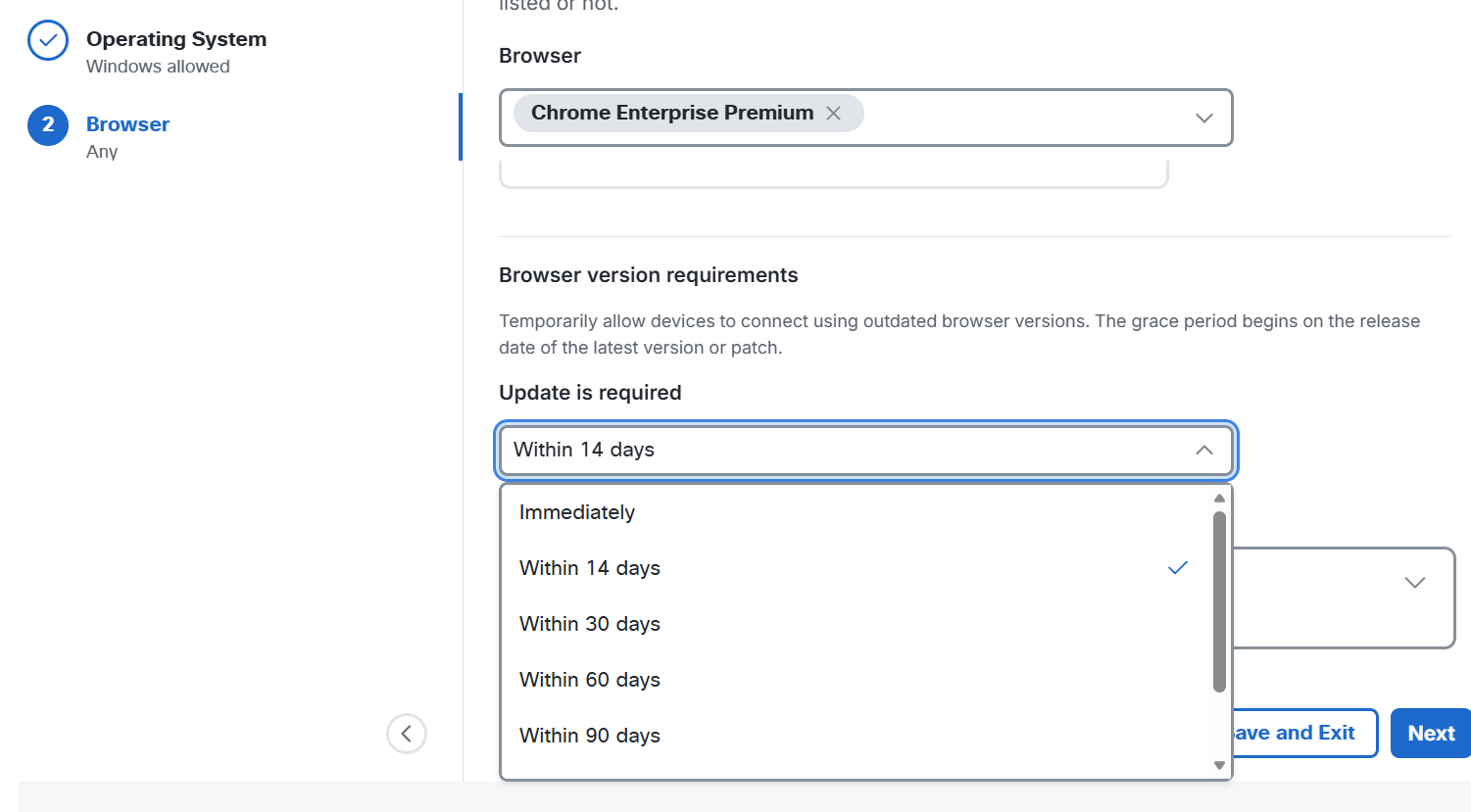 The Days Browser interface.
