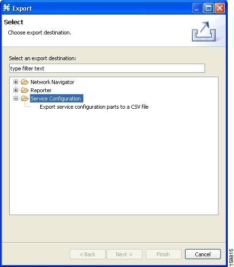 Export dialog box